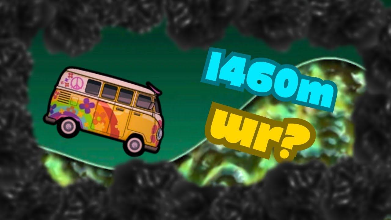 World Record? Hill Climb Racing - Hippie Van in Alien Planet 1460m - HCR1 Gameplay
