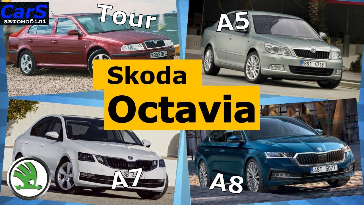 Шкода Октавия Tour А5 А7 А8 Смена поколений 1996 - 2023 Эволюция. Все поколения