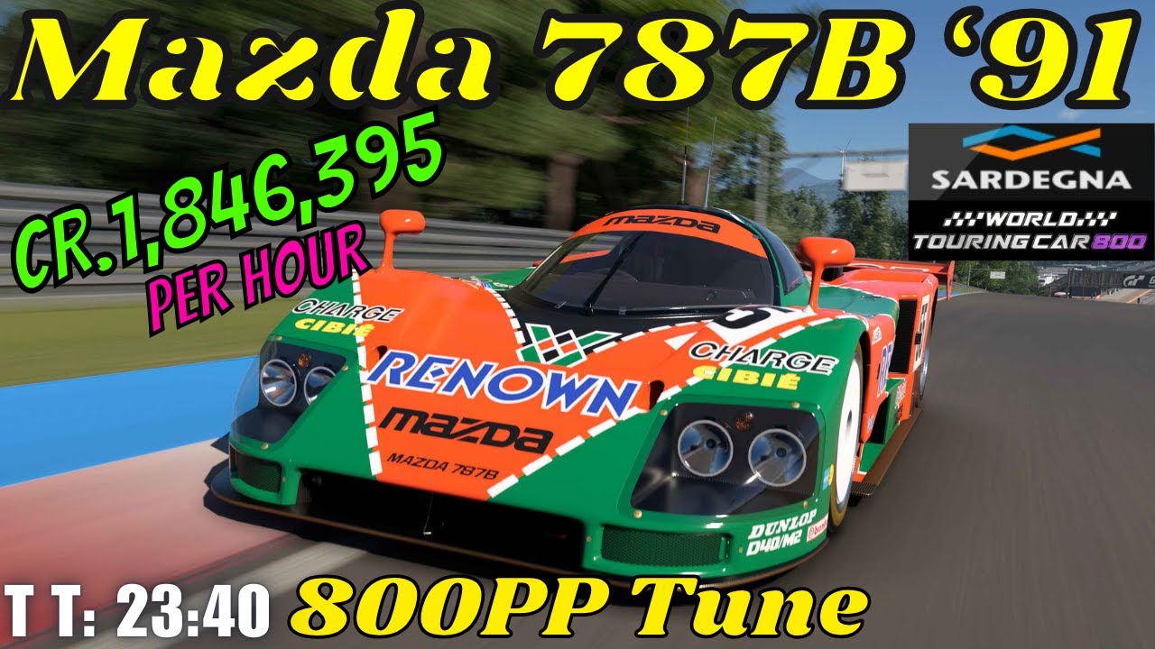 GT7|Mazda 787B ‘91|Sardegna 800pp Tune|1.50