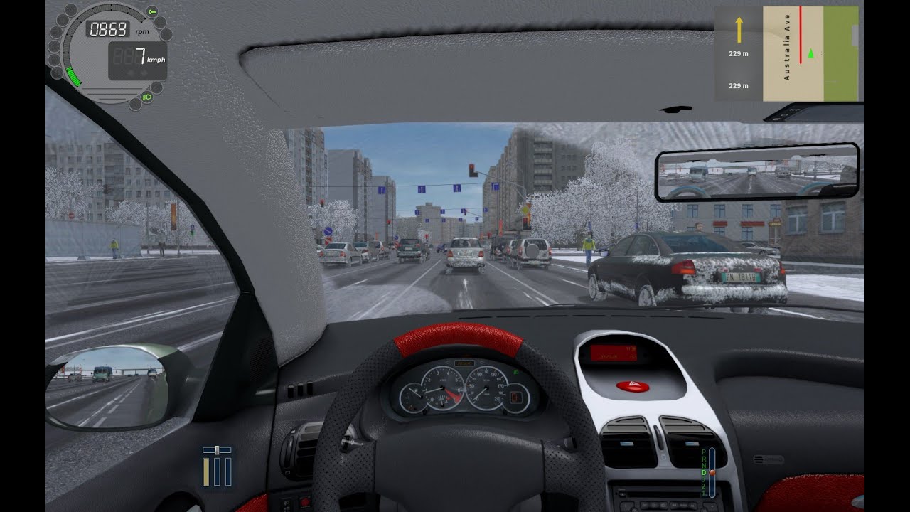City Car Driving / Peugeot 206 / Szállítás és erdő túra
