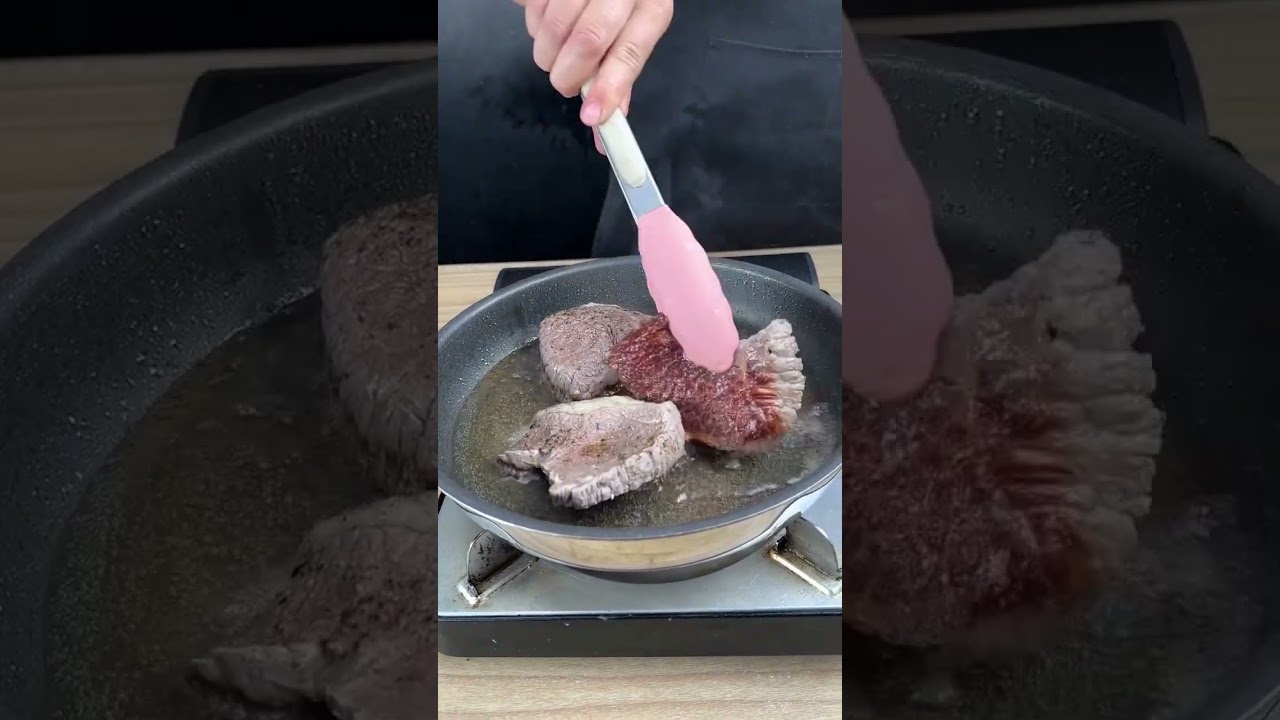 I put the steak in the boiling water! I learned at a 5 star steakhouse! #make #recipe #video