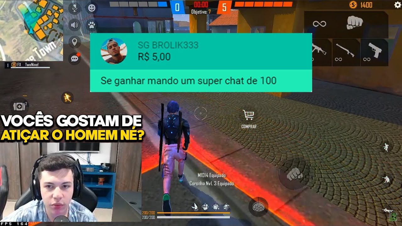 TWO9 TAVA PERDENDO DE 5x0 E RECEBEU ESSE SUPERCHAT VALENDO 100R$!!!