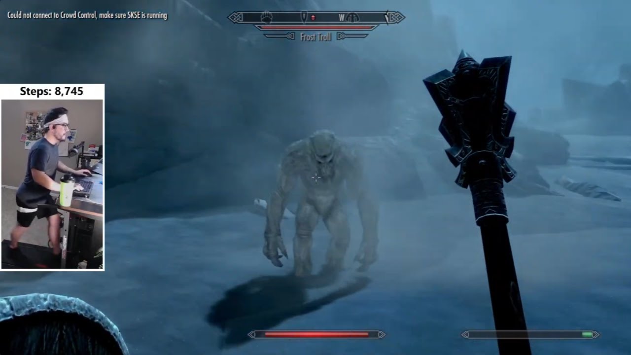 Playing Skyrim with Treadmill Controls!