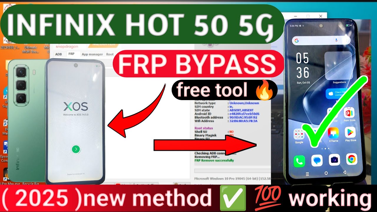 Infinix hot 50 5G frp bypass 2025 || How to remove google account (X6720 ) | New method ✅💯 working 