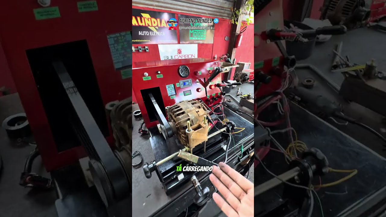 Bancada de teste de Alternador Pilotado 12v e 24v  #alternador #autoeletrica