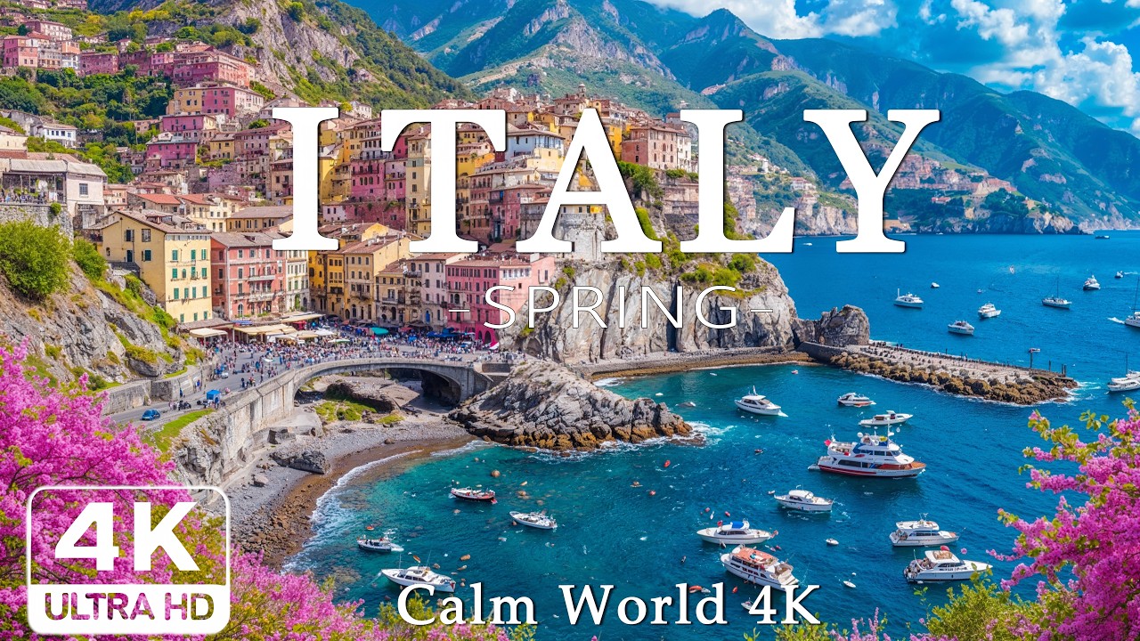 Spring in Italy 4K - Relaxing Music with Beautiful Natural Landscapes - 4K Video UHD