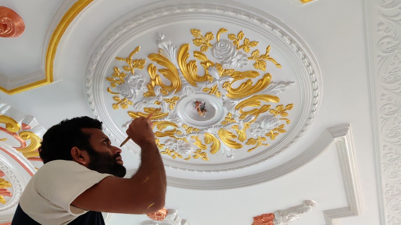 How to Gold color ceiling medallion Really great staff and their work is really trying to highlight