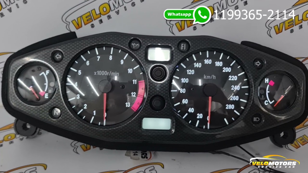 PAINEL SUZUKI HAYABUSA 1300 MUDANÇA DA COR DO VELOCIMETRO SAI COR DE LAMPADA E ENTRA LED BRANCO TOP