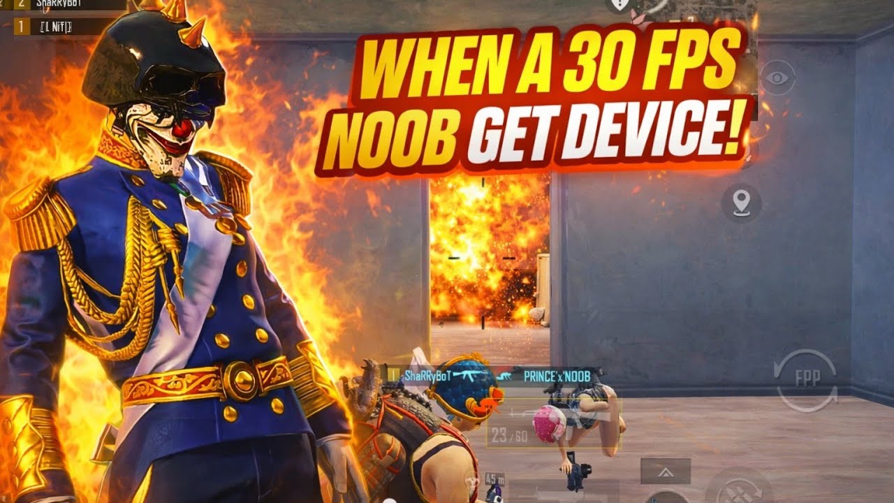 When A 30Fps Noob Get Device | 4 Finger + Gyro | Bgmi | SHARRY GAMING | 