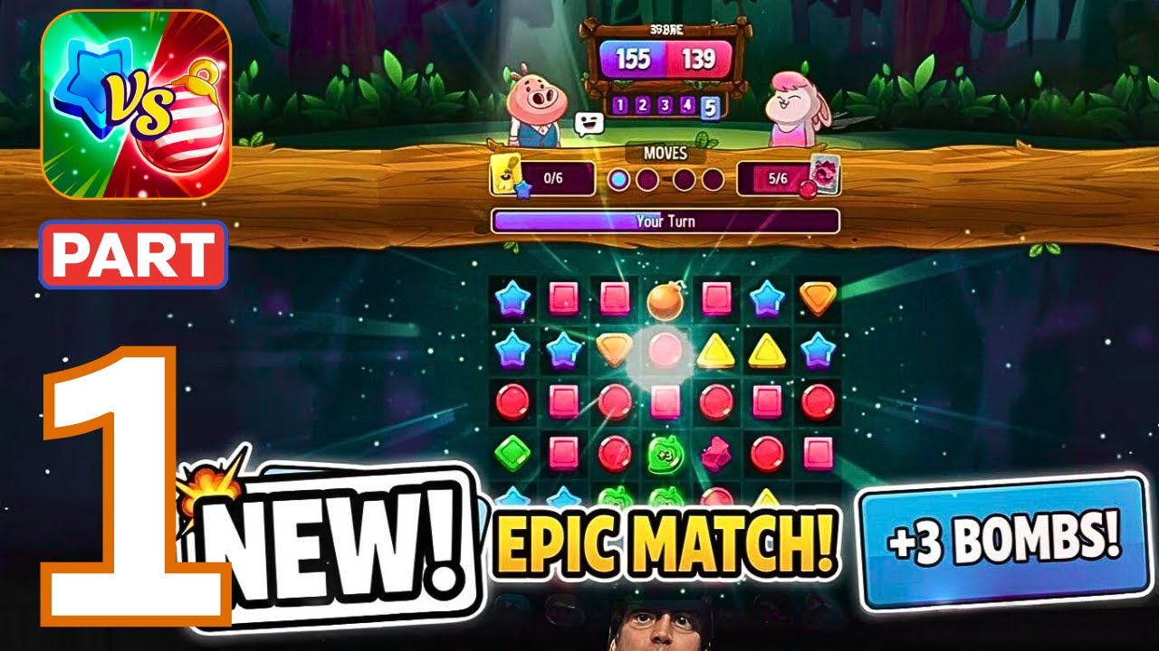 Match Masters – Прохождение многопользовательского режима «три в ряд» в реальном времени, часть 1...