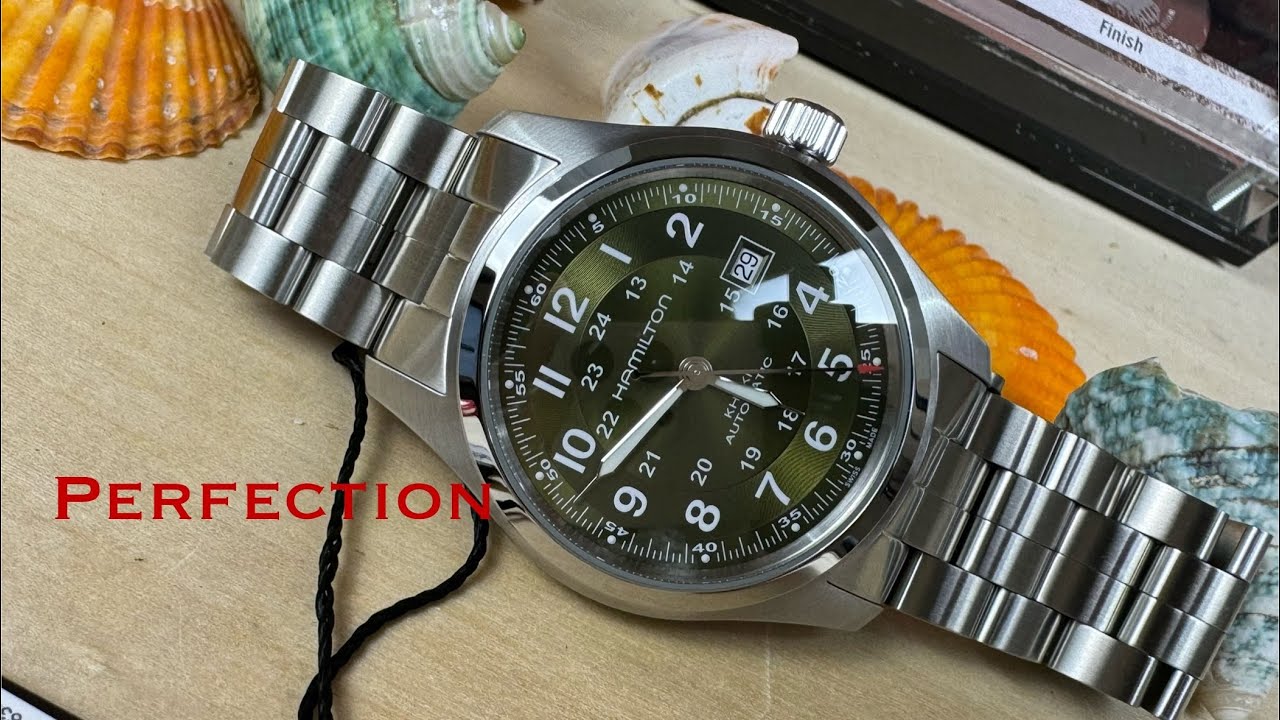 Hamilton Khaki Field Auto 42mm Olive Green Sunburst Dial