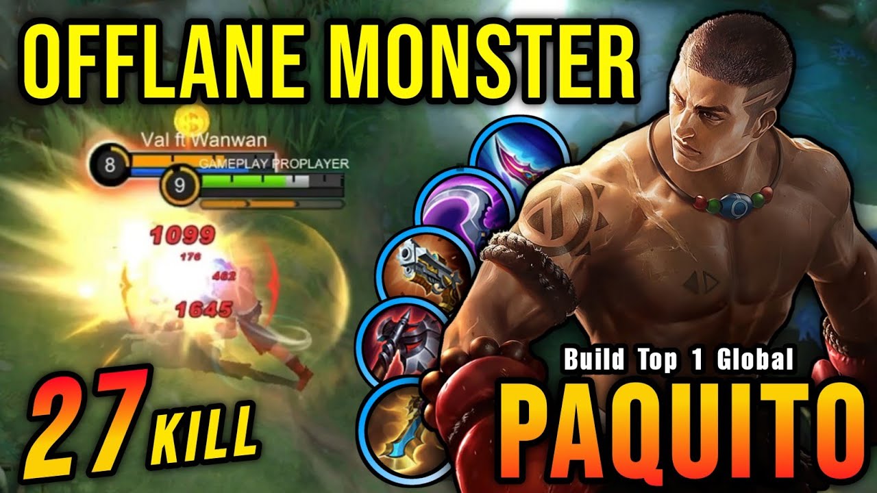 27 Kills No Death!! Paquito New Offlane Build 100% IMMORTAL - Build Top 1 Global Paquito ~ MLBB