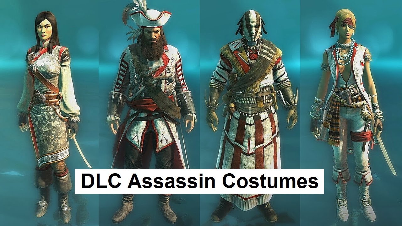 AC4 Multiplayer Assassin Costumes for DLC characters Jaguar Blackbeard Stowaway Orchid Shaman Siren