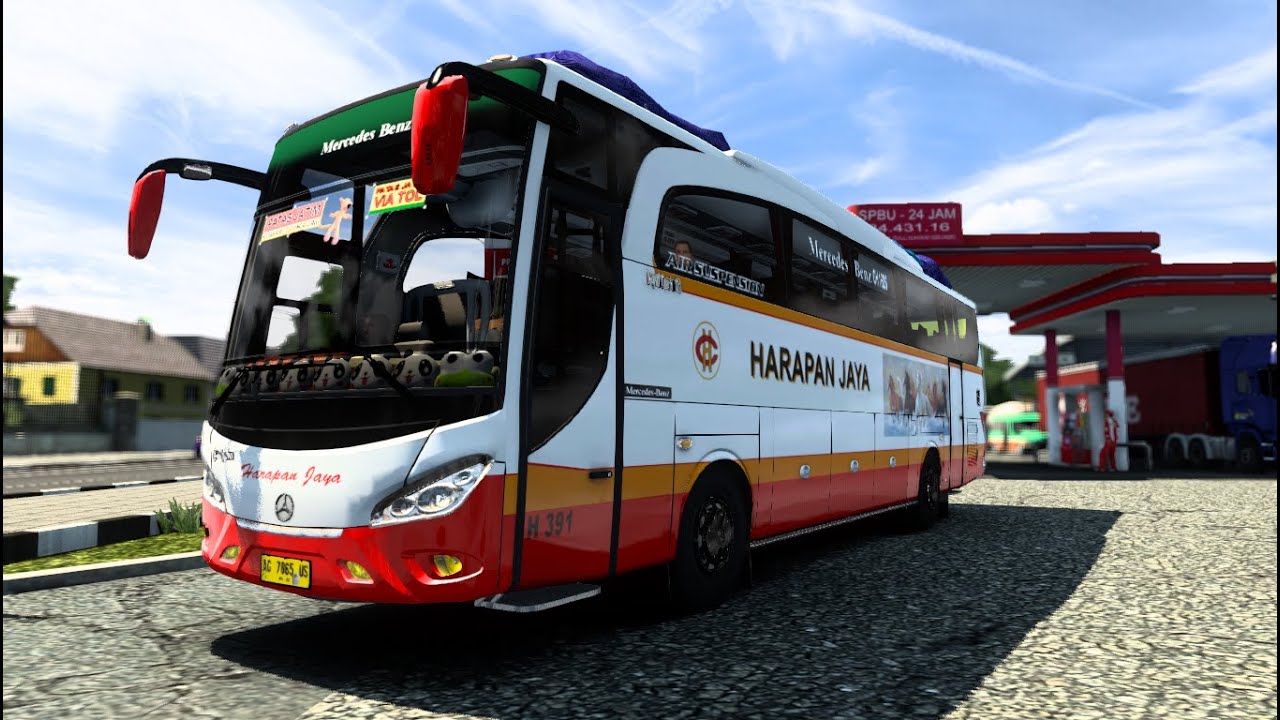 (Euro Truck Simulator 2) Bus Harapan Jaya Menuju Sukabumi Full Penumpang