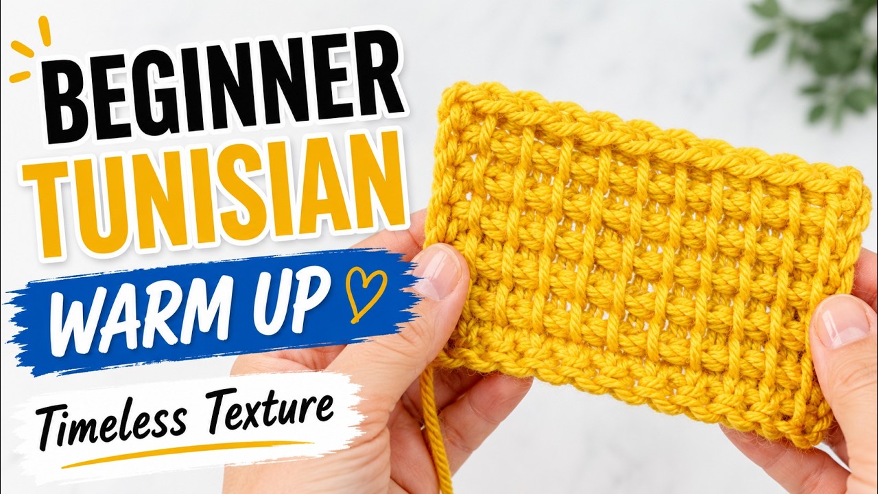 Beginner Tunisian Warm Up: Timeless Tunisian Blanket | BEGINNER | The Crochet Crowd