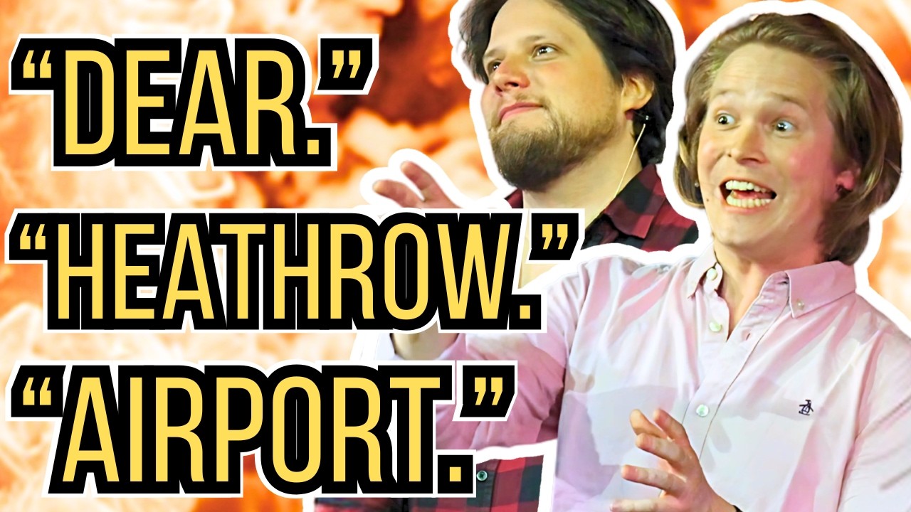 COMPLAINT to HEATHROW AIRPORT | The LETTERS Game (they can only speak one word at a time)