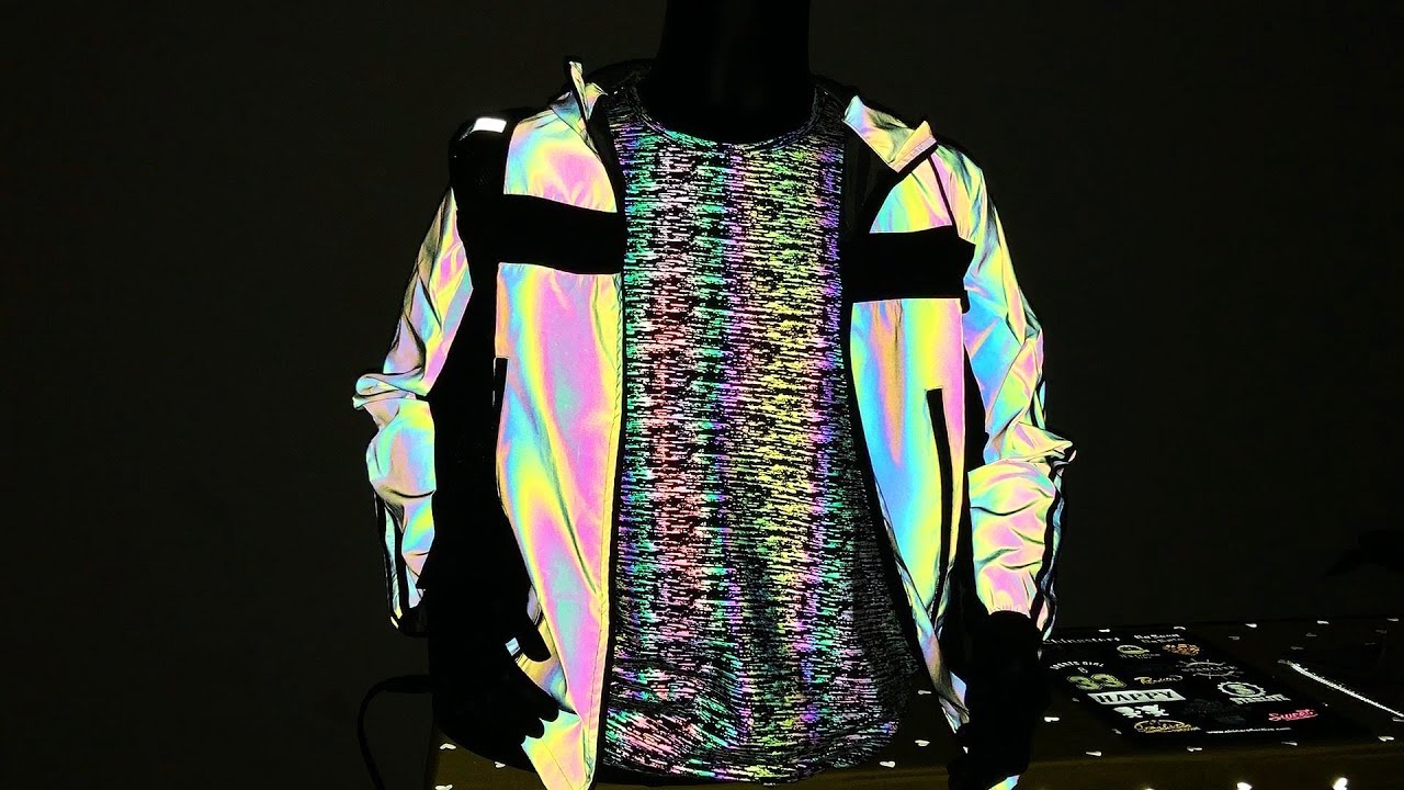 Chinastars Iridescent rainbow reflective fabric for jacket -   the new favorite of fashion designers