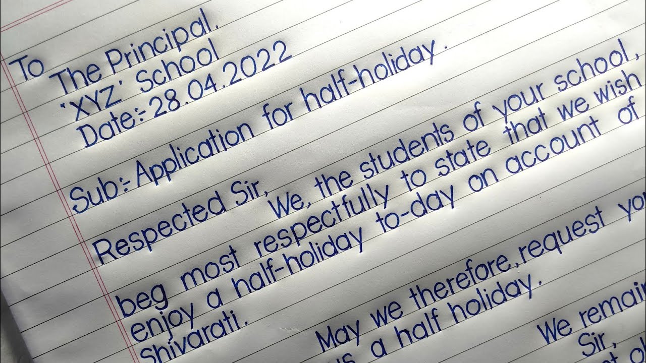 How to write application for half-holiday | Half holiday application | Palash Calligraphy