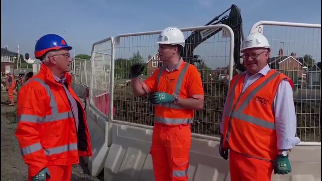 Leader visits Bedlington Station works to see progress