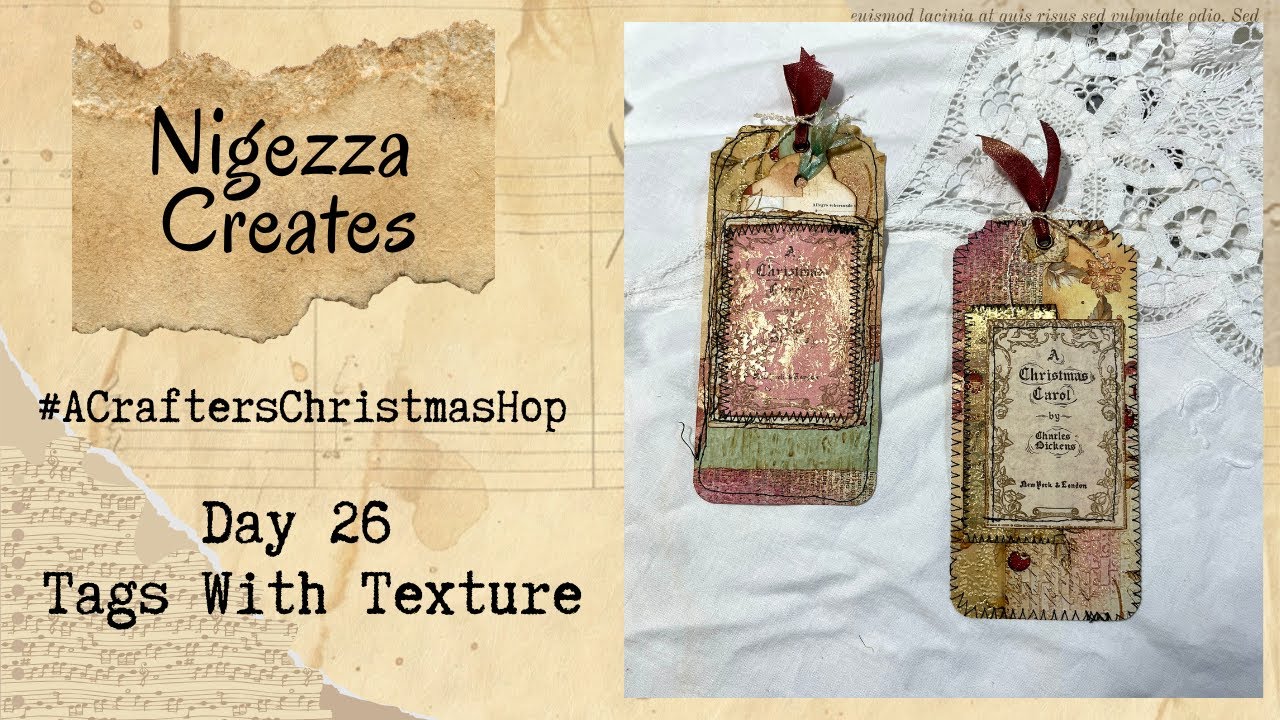 #ACraftersChristmasHop Day 26 Теги с текстурой