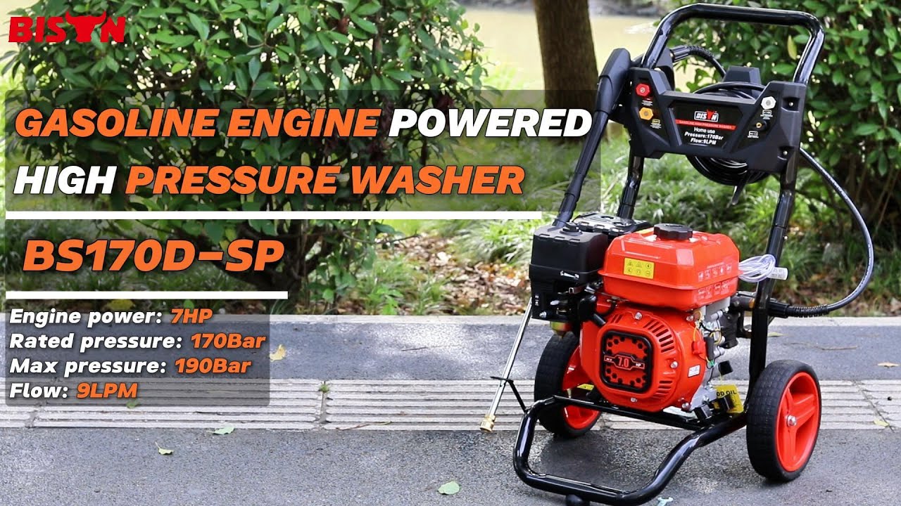 BISON TIPS D-SP Type Household Gasoline Enigne Powered Horizontal Axial Pump High Pressure Washer
