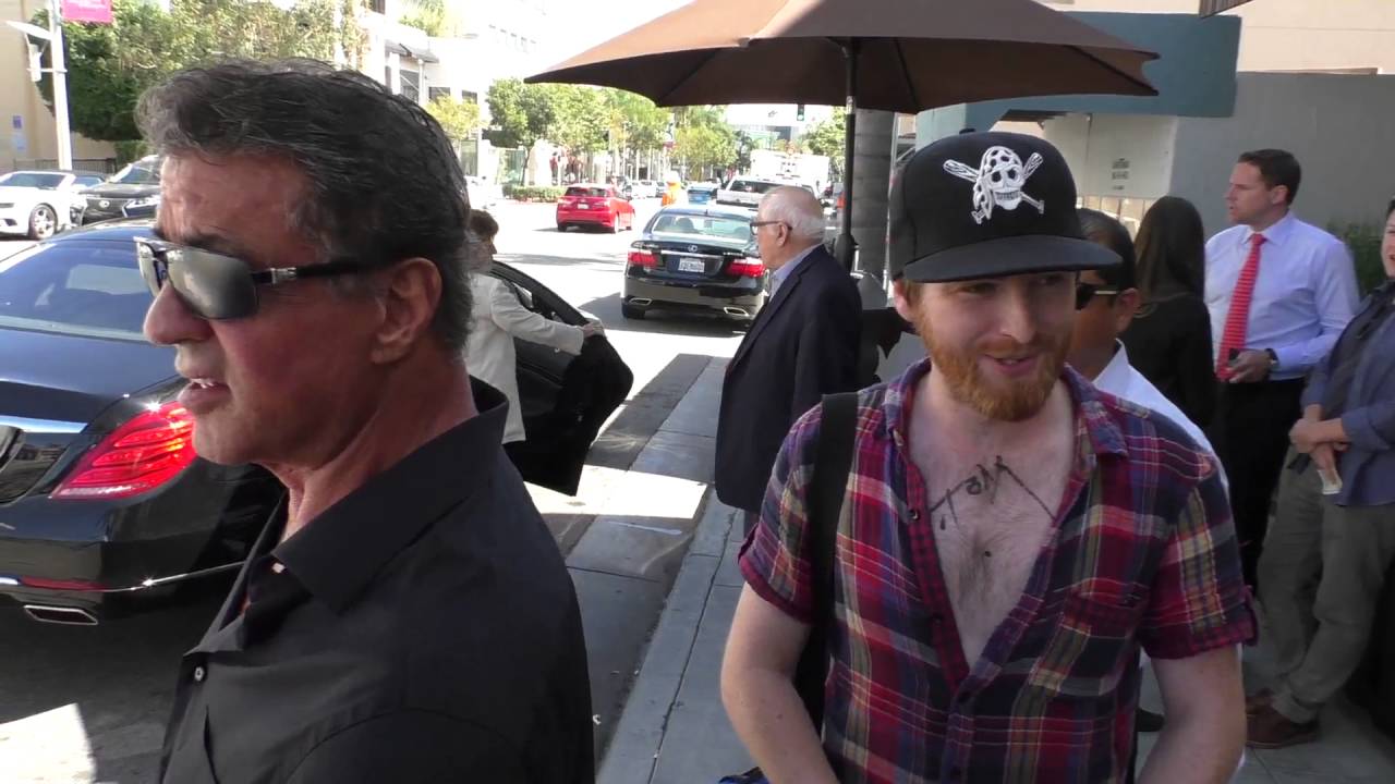 Sylvester Stallone signs a fans on Bedford in Beverly Hills