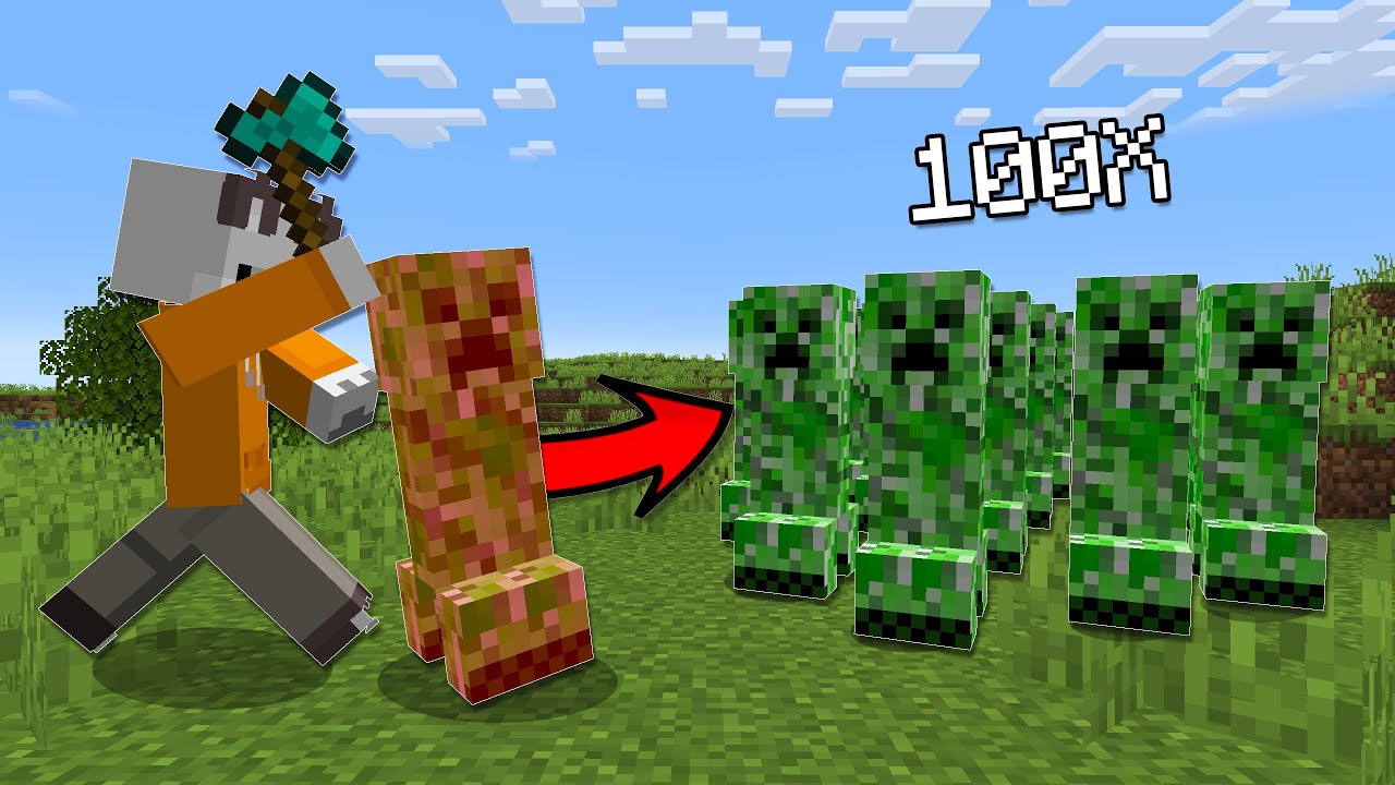 Minecraft But Hitting Mobs Multiplies Them