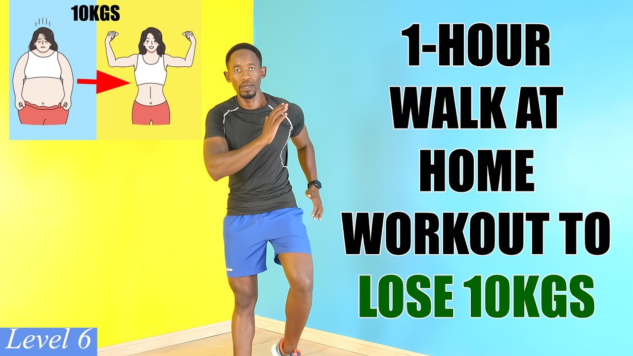 1-Hour WALK AT HOME WORKOUT TO LOSE 10KGS No Equipment