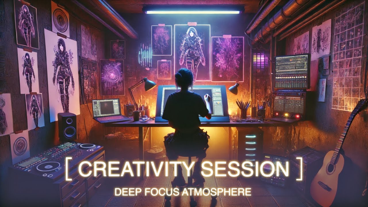 Creativity session: Deep focus Cyberpunk Studio | Music for Coding & Flow state (90 Min)
