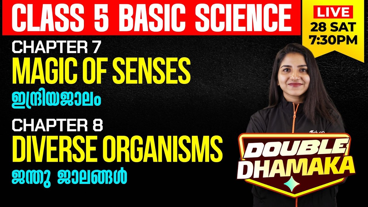 Class 5 | Double dhamaka | BS | ഇന്ദ്രിയജാലം  MAGIC OF SENSES & 8.ജന്തു ജാലങ്ങൾ | DIVERSE ORGANISMS