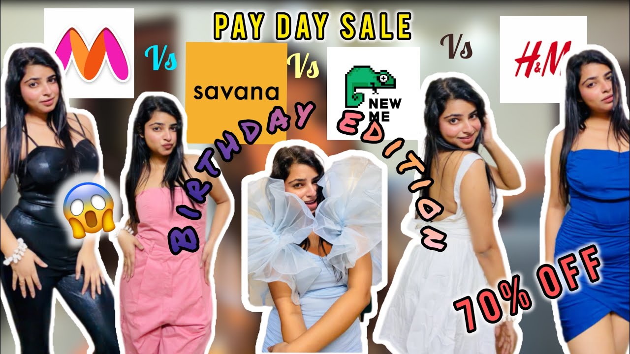 Myntra VS Savana VS NewMe VS H&M try on haul😍| Must have dresses,tops,jumpsuits & more | 70% OFF 😱