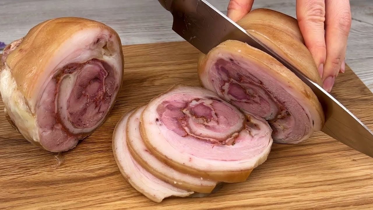 Ветчина из свиной рульки! Замечательный рулет из свиной рульки – это просто!