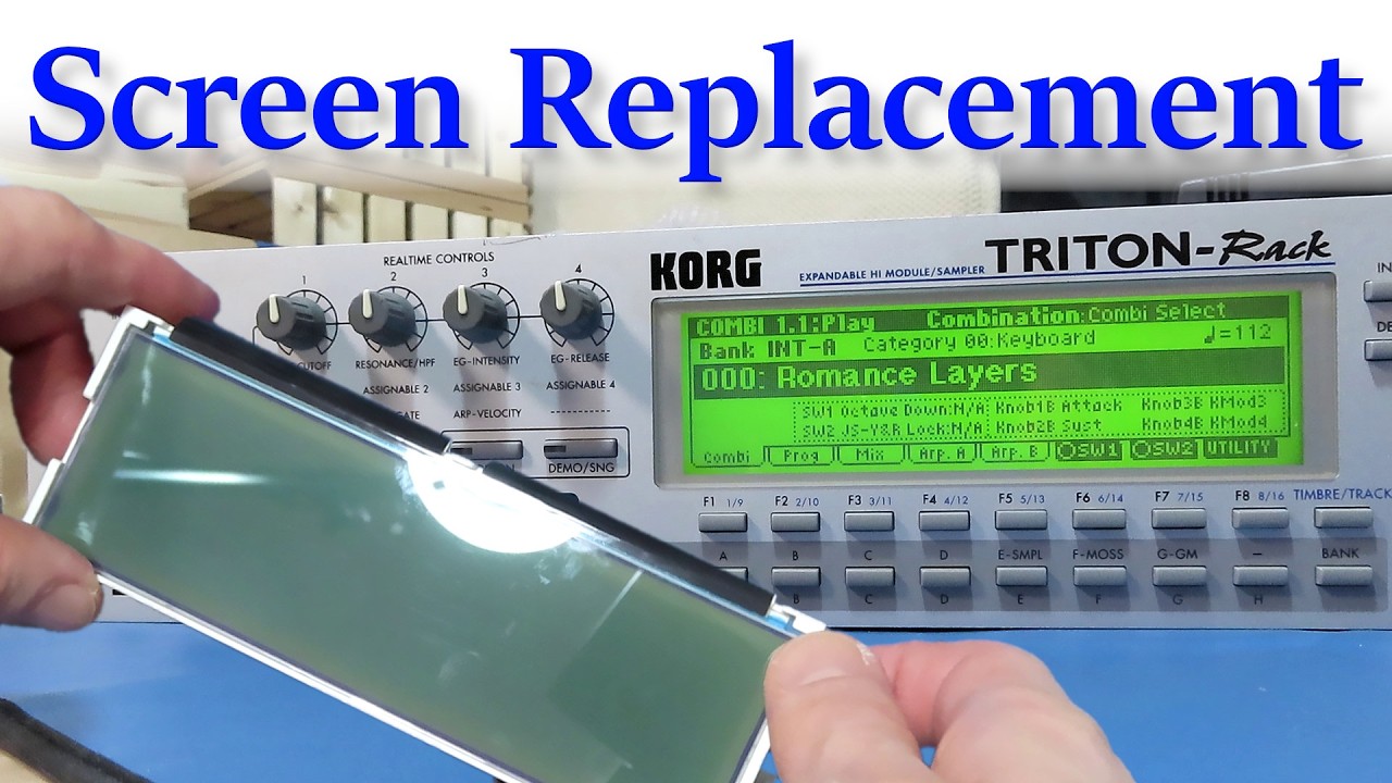 Korg Triton Rack Screen Replacement. Detailed How to Guide.