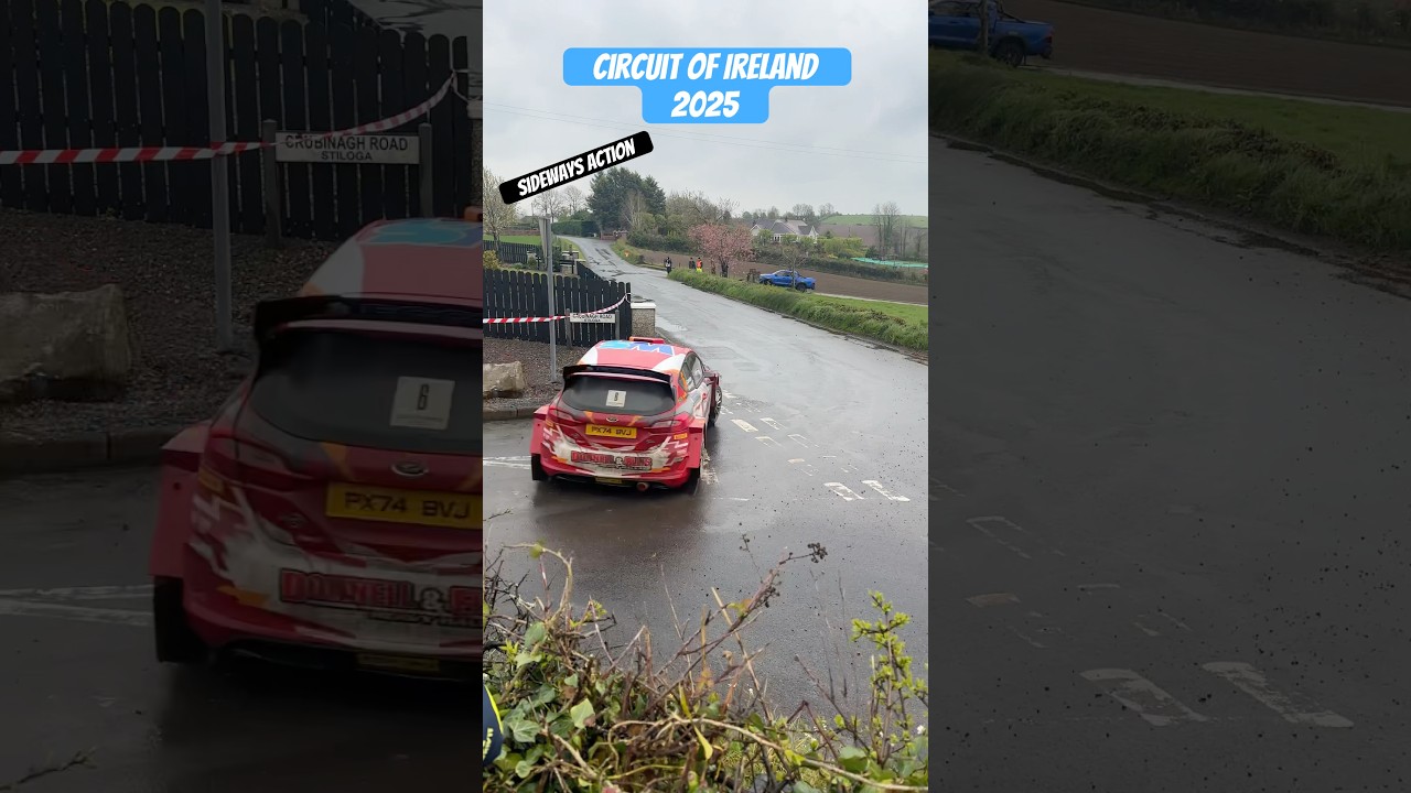 Rally car drift&rsquo;s around corner | sideways action #rally #rallye #motorsport #irishrally #wrc #ford