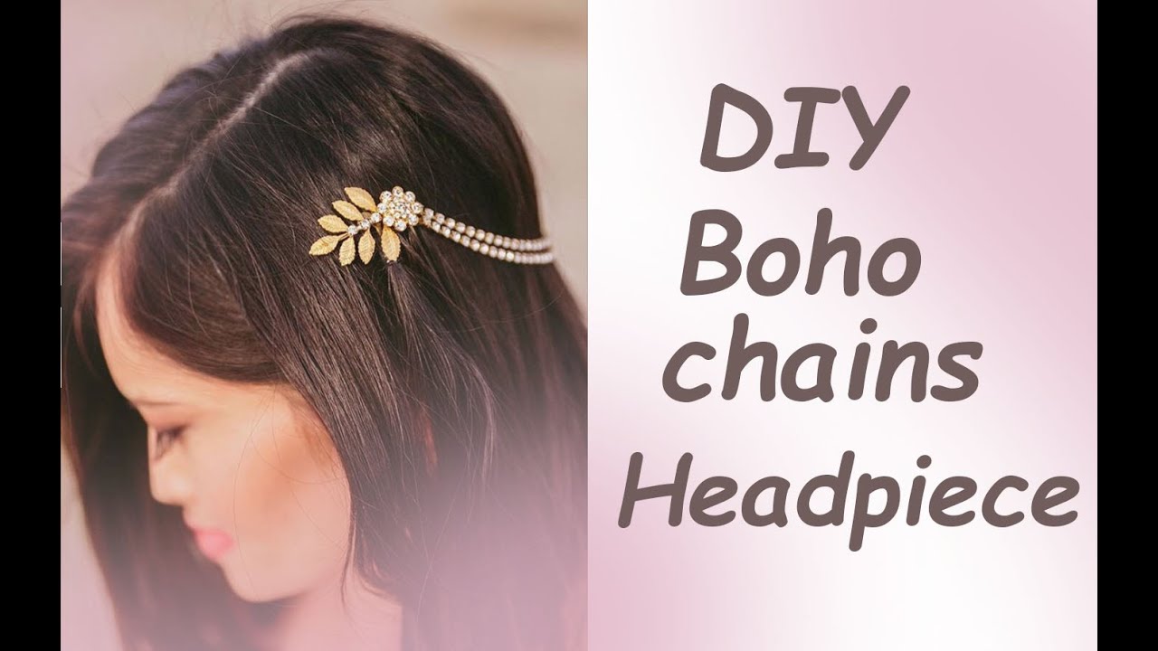 Tutorial Bohemian Chain Hair Comb Vine Leaves DIY Accessory