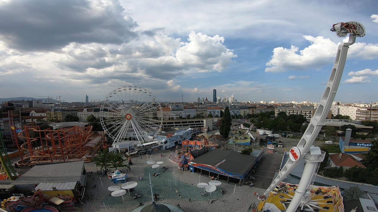 Funtime Gyro-Drop-Tower Freefall Wiener Freifallturm (Koidl) Prater Wien Vienna 2021 POV Onride