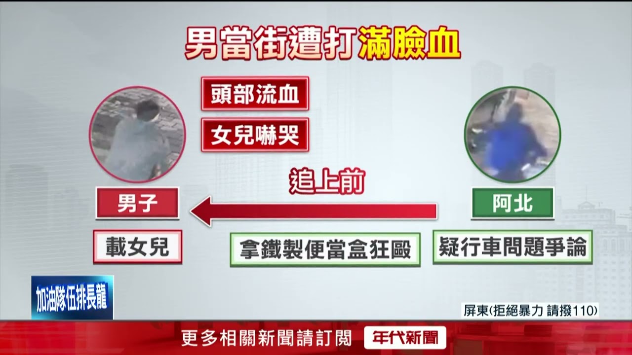 單車阿伯「拿鐵盒」狂毆！ 男「頭破血流」女兒嚇哭
