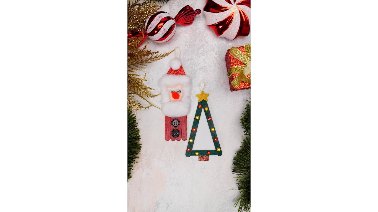 C&oacute;mo hacer adornos navide&ntilde;os con palitos de helado #christmas #crafts #diy