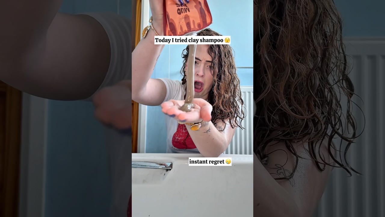 Clay shampoo? 😳 I&rsquo;m definitely not throwing away my regular shampoo.. 😂 #curlyhair