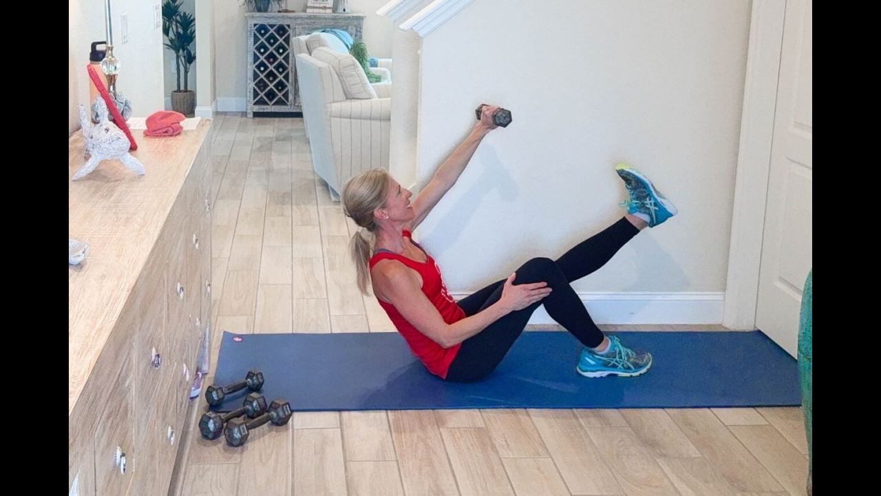 34-Minute Full-Body Dumbbell Strength & Core Workout