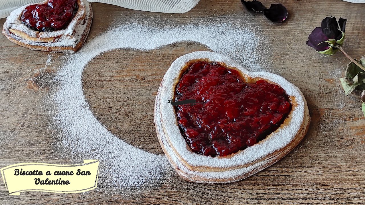 Biscotto ripieno a cuore per  San Valentino dolce di frolla con marmellata, semplice e veloce!