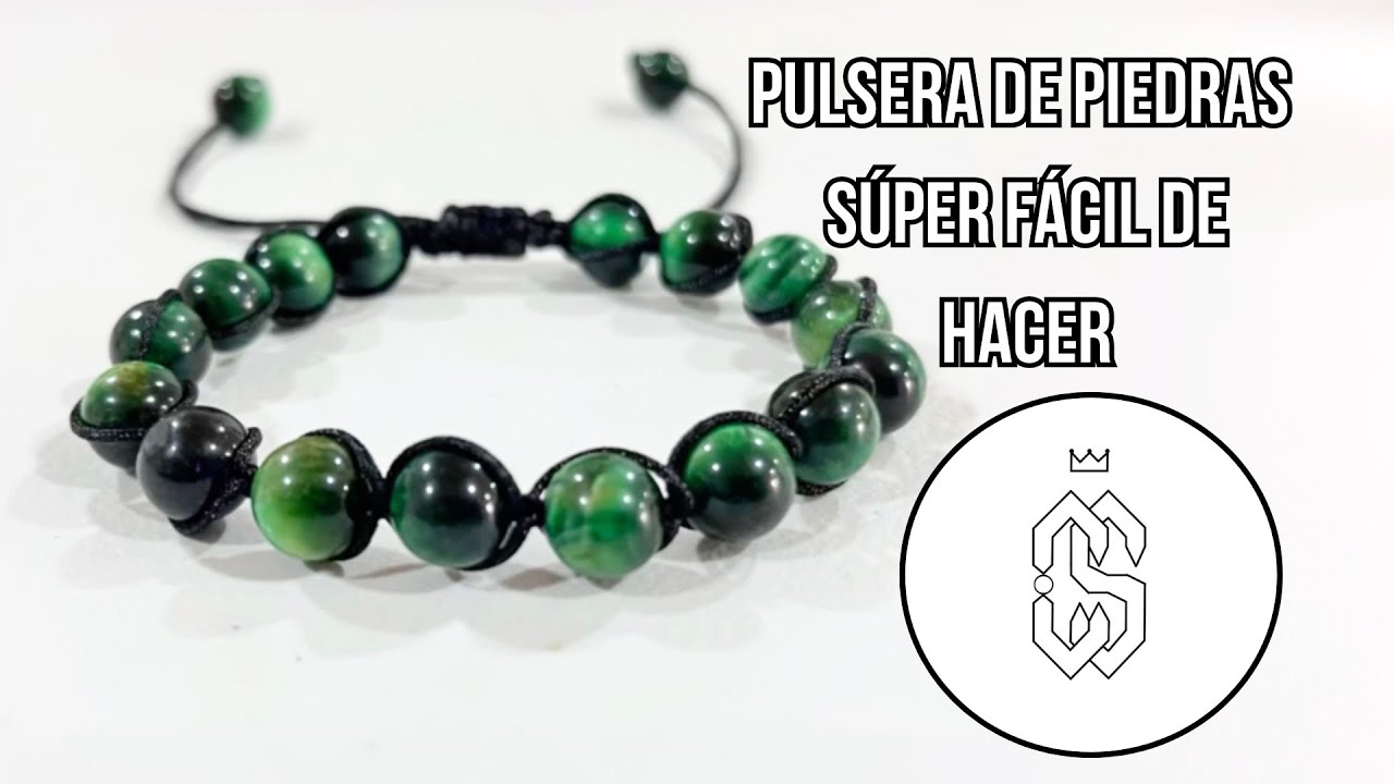 Como hacer PULSERAS de piedras e hilo F&Aacute;CIL?