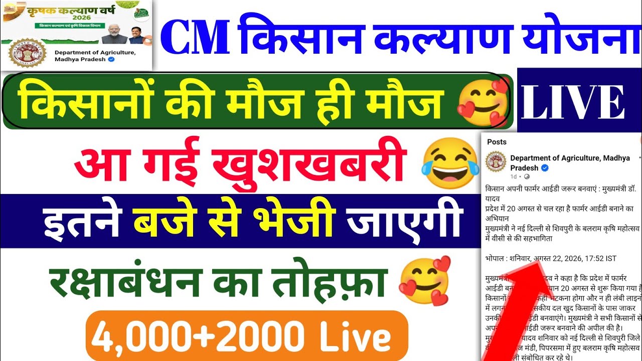 किसानों की मौज ही मौज 🥰/MP CM Kisan Kalyan 16th Kist Kab Aayega /CM Kisan Kalyan 16th Installment