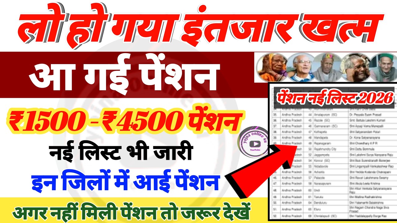 Pension News: लो आ गई पेंशन! इन जिलों में पेंशन का पैसा जारी! pension kab aayegi | pension list 2026