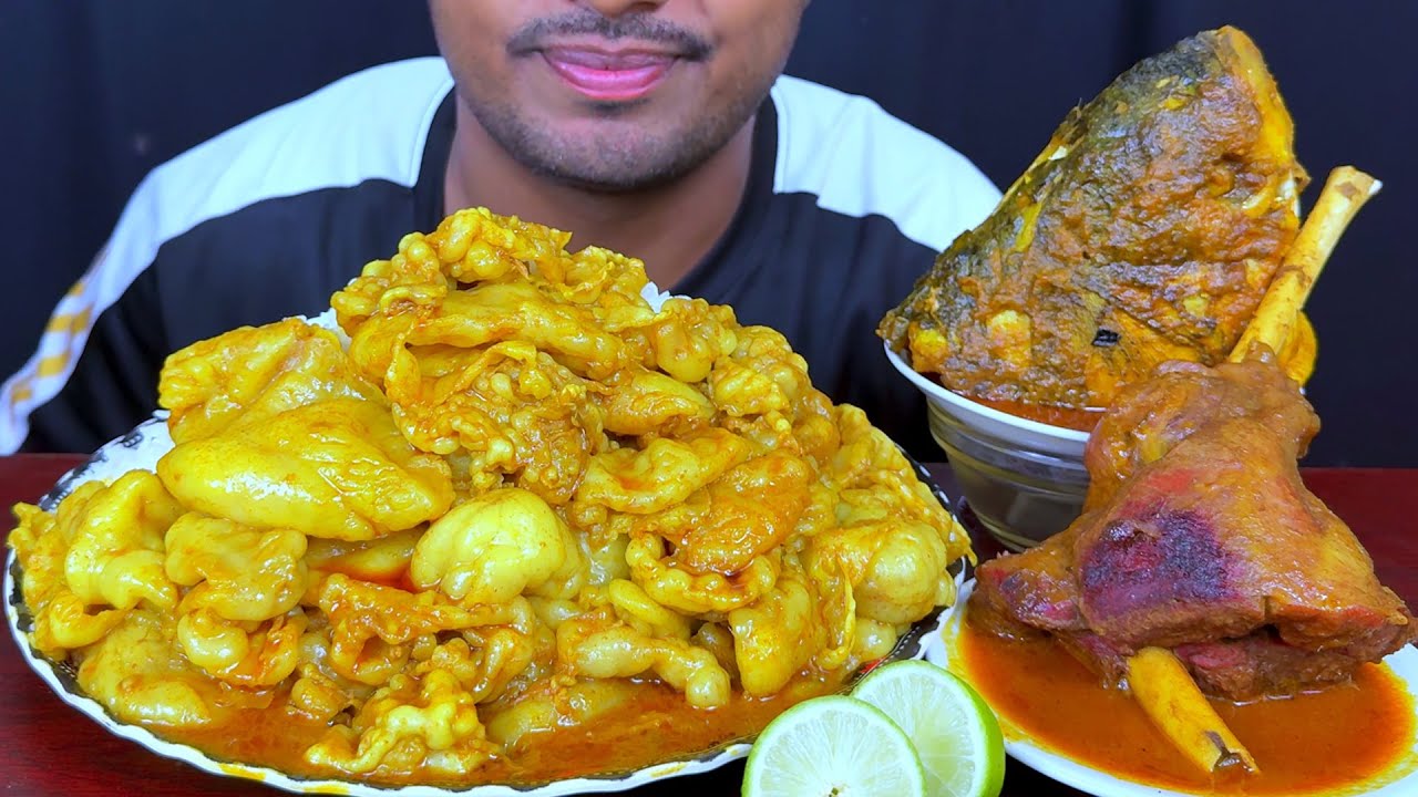 Eating Most Oily Mutton Fat Curry, Spicy Mutton Curry, Fish Head Curry with Rice || Eat with SUMON