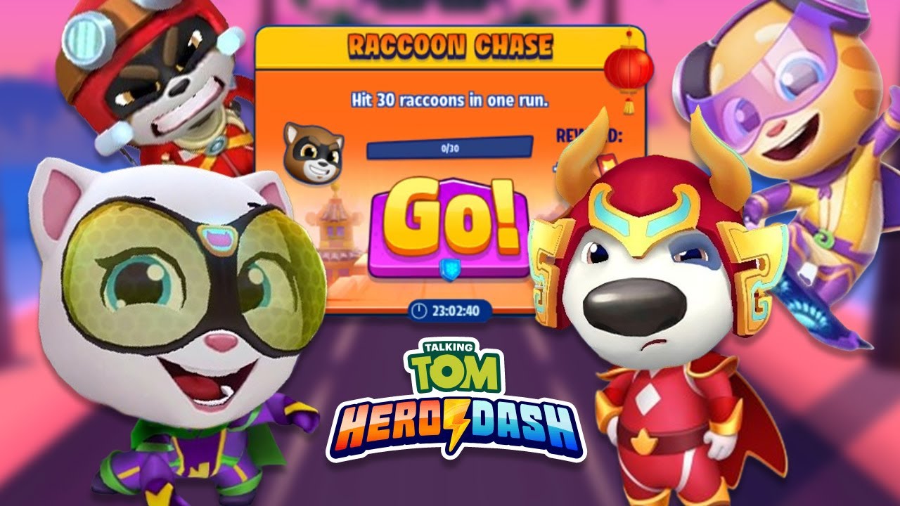 Talking Tom Hero Dash - Lightning Angela, Demon Hank, Disco Ginger Fight Dragon Land Event