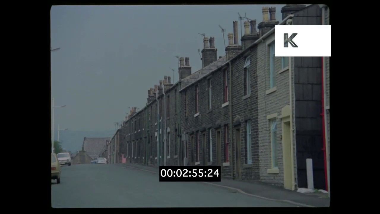 1960s Town in Northern England, Cobbled Streets, HD