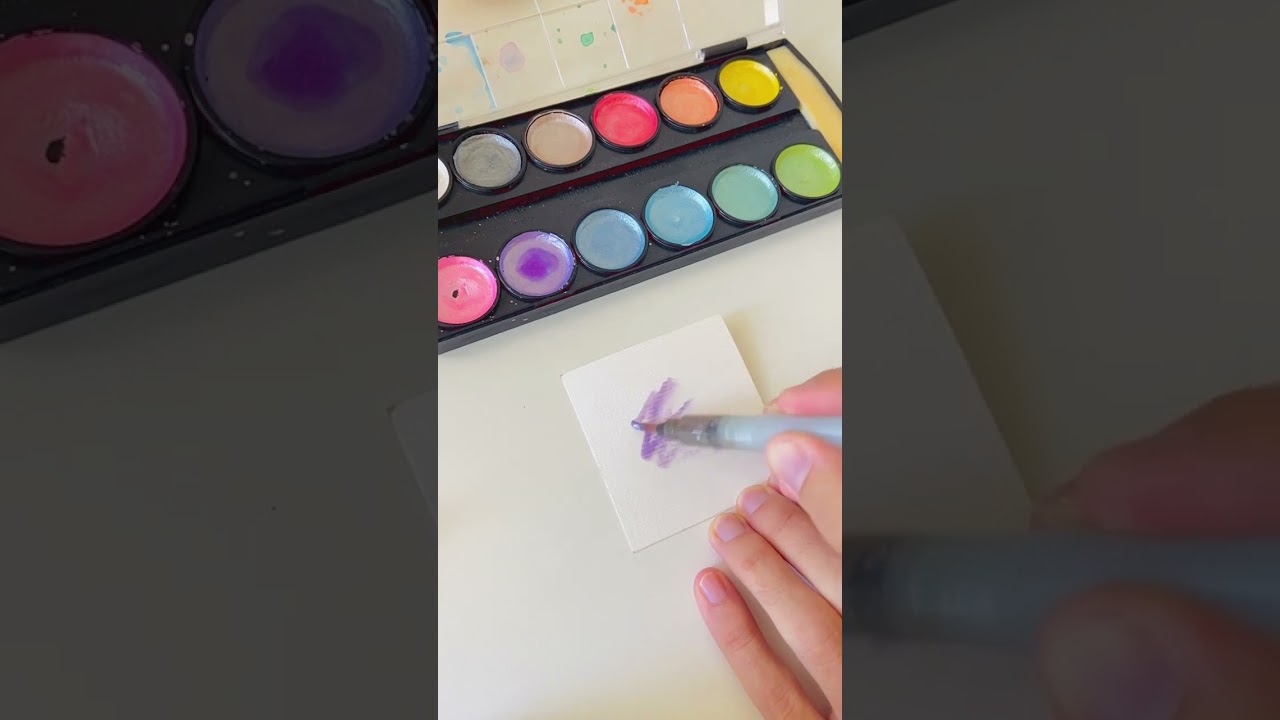 Como usar pincel com reservat&oacute;rio de &aacute;gua 💦 #art #watercolor #waterbrush