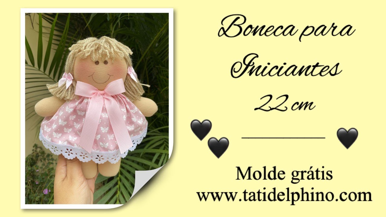 Bonecas de pano para iniciantes | Passo a passo fácil e simples com molde gratuito