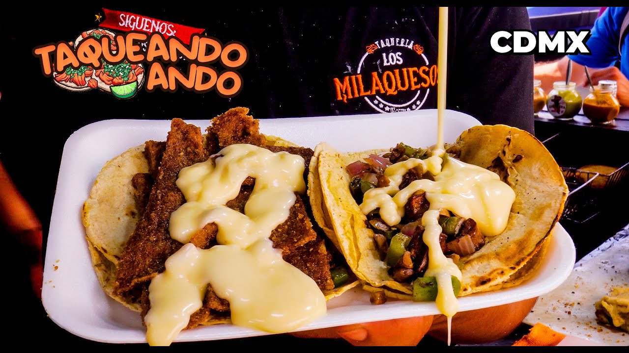 TACOS bien QUESOSOS de milanesa, arrachera, chistorra y MÁS